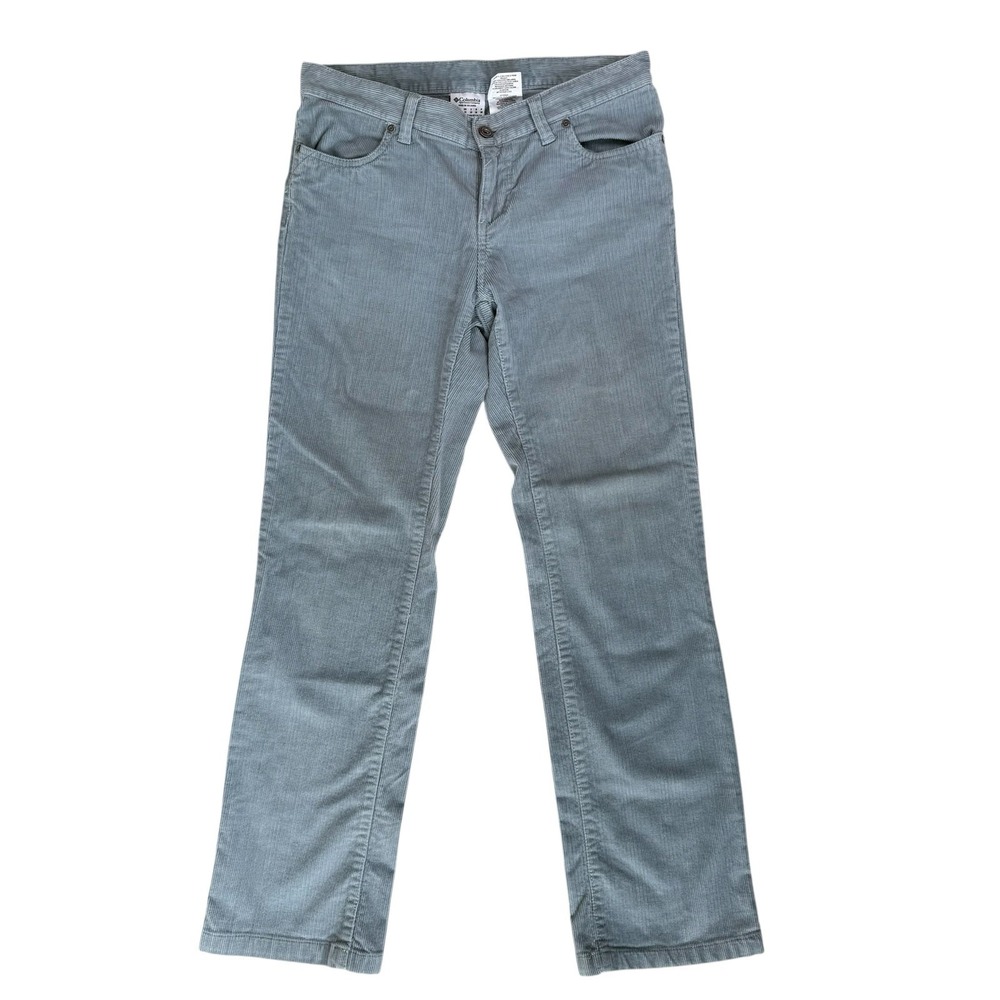Columbia Womens Teal Gray Corduroy Pants 6 Straight Leg‎ Low Rise Winter Casual